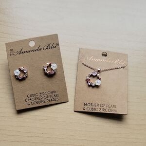 Amanda Blu Pink and White Cubic Zirconia Jewelry Set